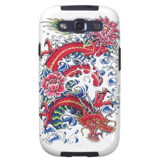 Cool Oriental Dragon Lotus Flower tattoo art Galaxy S3 Cases