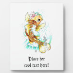 Cool Oriental Golden Koi Fish Lotus Pink Display Plaques