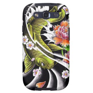 Cool oriental japanese black ink lucky koi fish samsung galaxy SIII cover