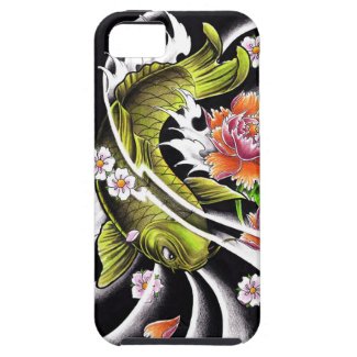 Cool oriental japanese black ink lucky koi fish iPhone 5 case