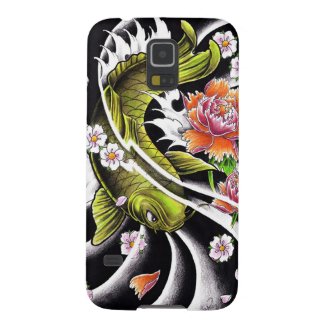 Cool oriental japanese black ink lucky koi fish galaxy s5 cover
