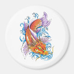 Cool Oriental Japanese Classic Dragon Koi Fish Refrigerator Magnet