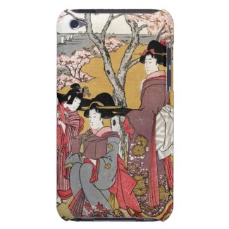 Cool oriental japanese classic geisha lady art barely there iPod cases