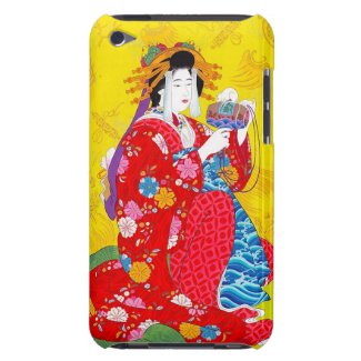 Cool oriental japanese classic geisha lady art barely there iPod case