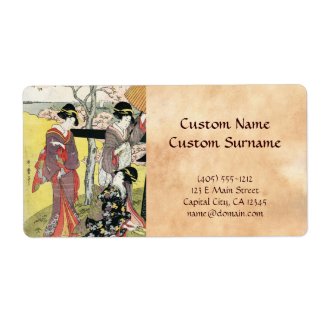 Cool oriental japanese classic geisha lady art custom shipping label