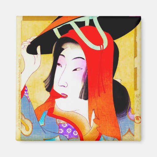 Cool oriental japanese classic geisha lady art refrigerator magnets