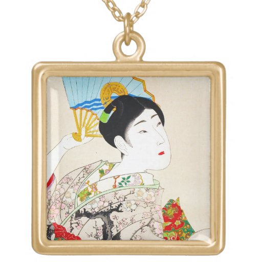 Cool oriental japanese classic geisha lady art jewelry