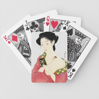 Cool oriental japanese classic geisha lady art bicycle playing cards