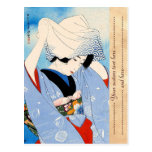 Cool oriental japanese classic geisha lady art post card