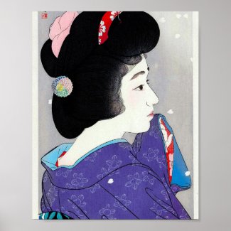 Cool oriental japanese classic geisha lady art posters