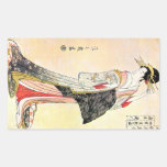 Cool oriental japanese classic geisha lady art rectangle sticker