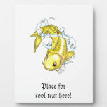 Cool Oriental Japanese Classic Gold Lucky Koi Fish Plaque