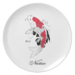 Cool Oriental Japanese Classic  Koi Carp Fish Plate