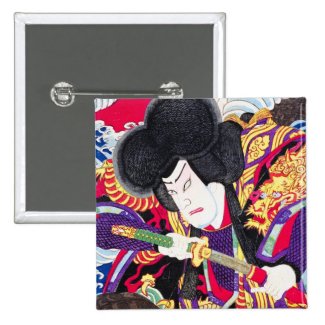 Cool oriental japanese classic samurai swordsman pins