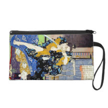 Cool oriental japanese classic samurai warrior art wristlet clutch