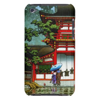 Cool oriental japanese classic temple rain art barely there iPod covers