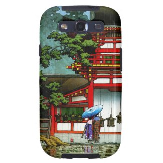 Cool oriental japanese classic temple rain art samsung galaxy s3 cases