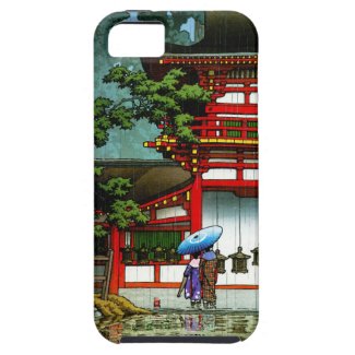 Cool oriental japanese classic temple rain art iPhone 5 case