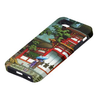 Cool oriental japanese classic temple rain art iPhone 5 case