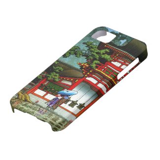 Cool oriental japanese classic temple rain art iPhone 5 case