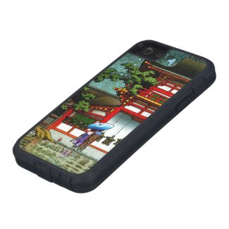 Cool oriental japanese classic temple rain art iPhone 5 case