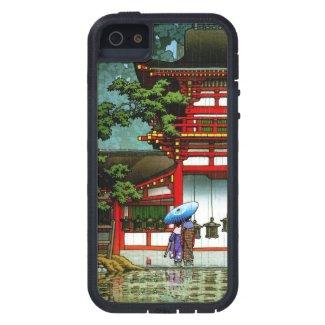 Cool oriental japanese classic temple rain art iPhone 5 case