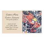 Cool oriental japanese dragon god tattoo business cards