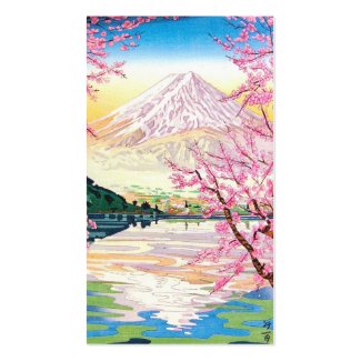 Cool oriental japanese Fuji spring cherry tree ar Business Card Template