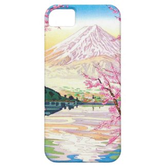 Cool oriental japanese Fuji spring cherry tree art