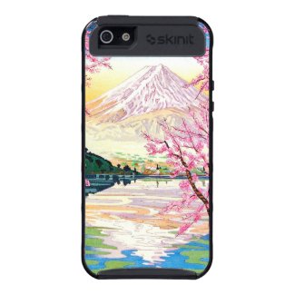 Cool oriental japanese Fuji spring cherry tree art iPhone 5 Case