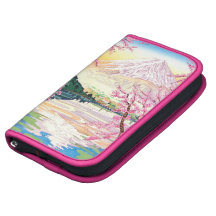 Cool oriental japanese Fuji spring cherry tree art Folio Planner