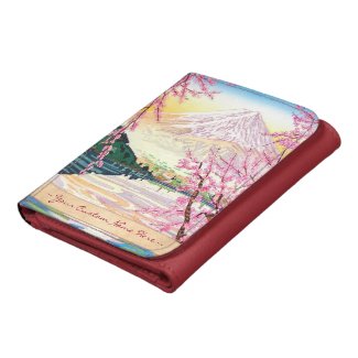 Cool oriental japanese Fuji spring cherry tree art Wallet For Women