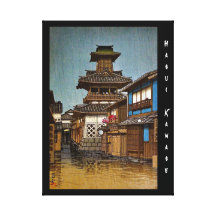 Cool oriental japanese Hasu Kawase rainy  village Gallery Wrapped Canvas