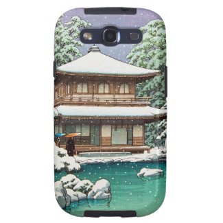 Cool oriental japanese Hasui Kawase winter scene Galaxy S3 Case