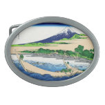 Cool oriental japanese Hokusai Fuji View landscape Belt Buckles