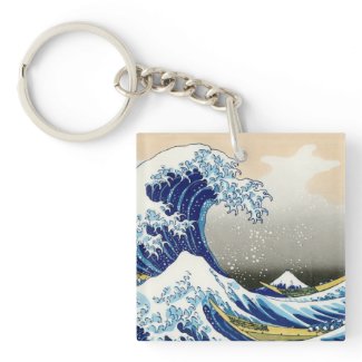 Cool oriental japanese Hokusai Fuji View landscape Acrylic Keychain