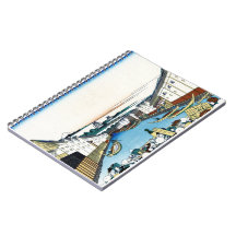 Cool oriental japanese Hokusai Fuji View landscape Spiral Note Book