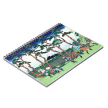 Cool oriental japanese Hokusai Fuji View landscape Note Books
