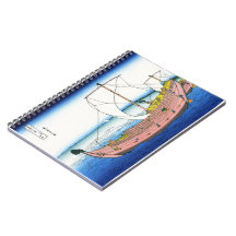 Cool oriental japanese Hokusai Fuji View landscape Spiral Notebook
