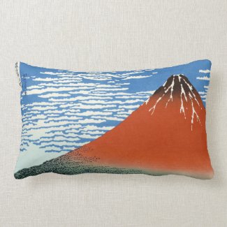 Cool oriental japanese Hokusai Fuji View landscape Throw Pillow