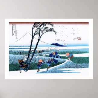 Cool oriental japanese Hokusai Fuji View landscape Posters