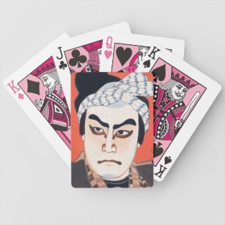 Cool oriental japanese kabuki actor painting art deck of cards
