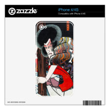 Cool oriental japanese kabuki warrior art decal for iPhone 4S