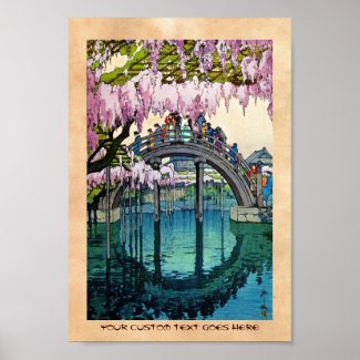 Cool oriental japanese Kameido Bridge Yoshida art Poster