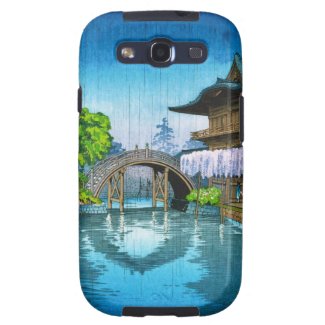 Cool oriental japanese Kameido Shrine lake rain Galaxy SIII Case