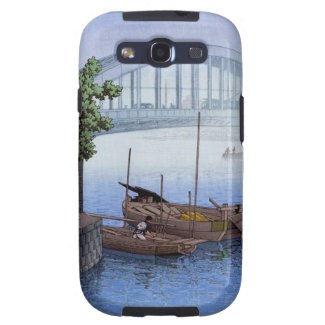 Cool oriental japanese Kawase boat bridge in mist Galaxy SIII Cover