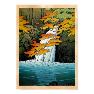 Cool oriental japanese Kawase Senju Waterfall art Print