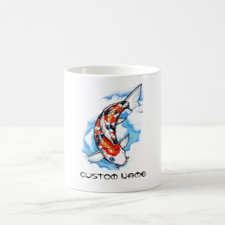 Cool Oriental Japanese Koi Carp Cloud tattoo Mugs