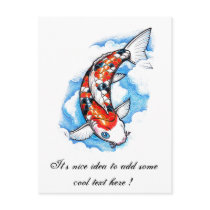 Cool Oriental Japanese Koi Carp Cloud tattoo Post Cards