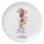 Cool Oriental Japanese Koi Carp Fish Bamboo Plate